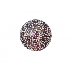 Boule Led Mosaiques Verre Rouge/Blanc Large