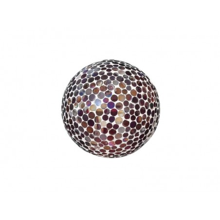 Boule Led Mosaiques Verre Rouge/Blanc Large