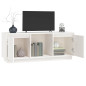 Meuble TV Blanc 110,5x35x44 cm Bois de pin massif