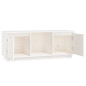 Meuble TV Blanc 110,5x35x44 cm Bois de pin massif