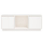 Meuble TV Blanc 110,5x35x44 cm Bois de pin massif