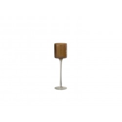 Photophore Sur Pied Safari Verre Beige Small