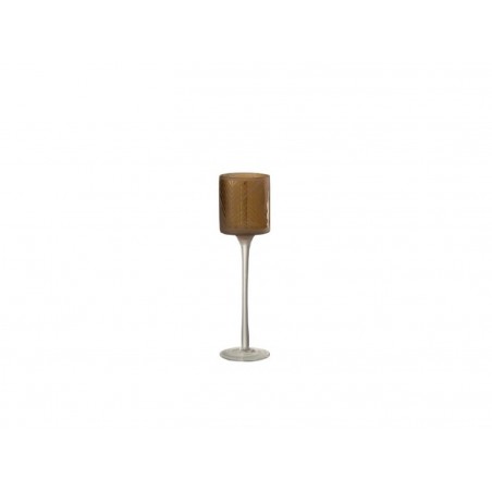 Photophore Sur Pied Safari Verre Beige Small