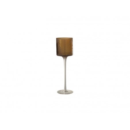 Photophore Sur Pied Safari Verre Beige Large