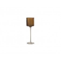 Photophore Sur Pied Safari Verre Beige Large