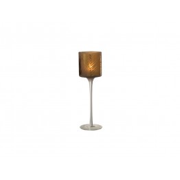 Photophore Sur Pied Safari Verre Beige Large