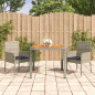 Ensemble à manger de jardin 3 pcs coussins gris résine tressée Ensemble à manger de jardin 3 pcs coussins gris résine tressée