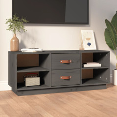 Meuble TV Gris 100x34x40 cm Bois de pin massif