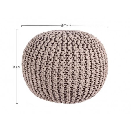 Pouf tressé taupe