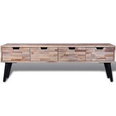 Table console TV avec 4 tiroirs Bois de teck recyclé