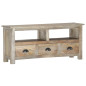 Meuble TV 110x30x50 cm Bois massif de manguier