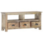 Meuble TV 110x30x50 cm Bois massif de manguier