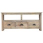 Meuble TV 110x30x50 cm Bois massif de manguier