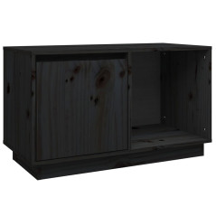 Meuble TV Noir 74x35x44 cm Bois de pin massif