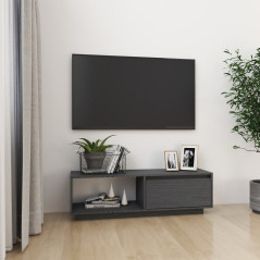Meuble TV Gris 110x30x33,5 cm Bois de pin massif