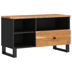 Meuble TV 80x33x46 cm bois d'acacia solide et bois d'ingénierie