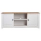 Meuble TV Blanc 120x40x50 cm Bois de pin massif Gamme Panama