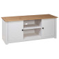 Meuble TV Blanc 120x40x50 cm Bois de pin massif Gamme Panama