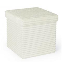 Pouf coffre pliable Sedona blanc