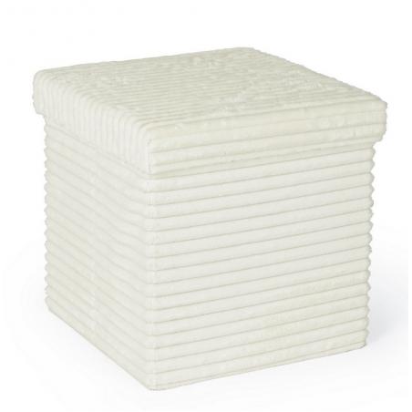 Pouf coffre pliable Sedona blanc