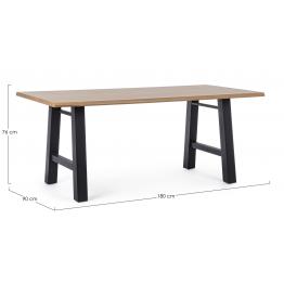 Table fred noir 180x90