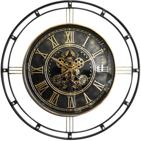 Horloge à engrenages verre et métal