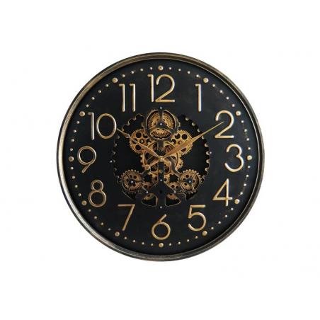 Horloge à engrenages noire et dorée