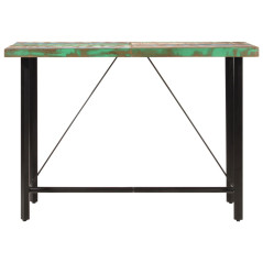 Table de bar 150x70x107 cm bois massif de récupération et fer