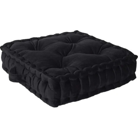 coussin de sol velours noir