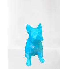 Bouledogue 3D bleu 