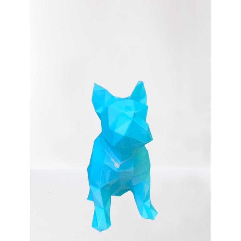 Bouledogue 3D - Bleu clair