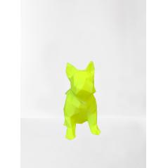 Bouledogue 3D jaune fluo 