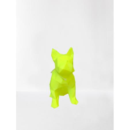 Bouledogue 3D jaune fluo 