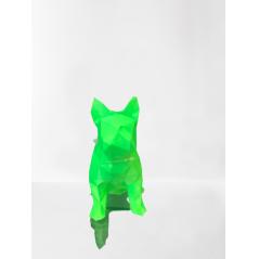 Bouledogue 3D vert fluo 