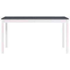 Table de salle à manger Blanc et gris 140 x 70 x 73 cm Pin