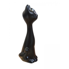 Sculpture chat noir h25