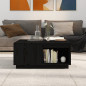 Table basse Noir 80x81x36,5 cm Bois massif de pin