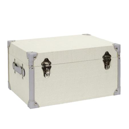 Malle déco gris et beige M