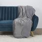 Plaid flanelle Sherpa gris - 140x200 cm