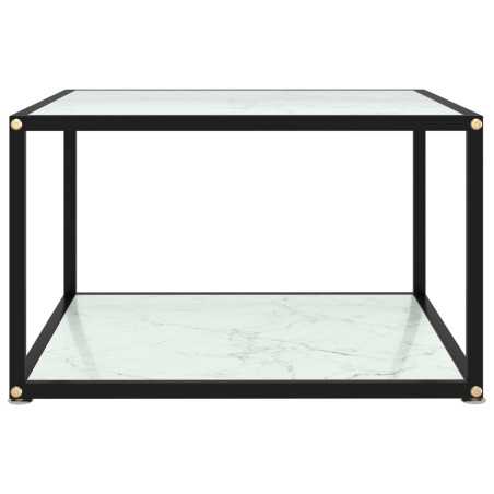 Table basse Blanc 60x60x35 cm Verre trempé