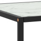 Table basse Noir avec verre marbre blanc 90x90x50 cm