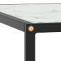 Table basse Noir avec verre marbre blanc 80x80x35 cm