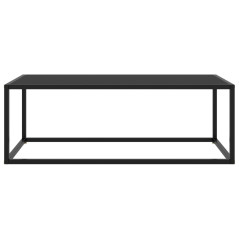 Table basse Noir avec verre noir 100x50x35 cm