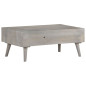 Table basse Gris 100x60x40 cm Bois massif de manguier brut