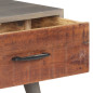 Table basse Gris 100x60x40 cm Bois massif de manguier brut