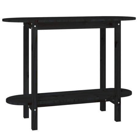 Table console Noir 110x40x80 cm Bois massif de pin