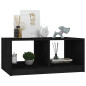 Table basse Noir 75x50x33,5 cm Bois de pin massif