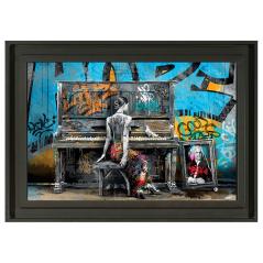 Romaric - la pianiste et la colombe 40 x 60 cm