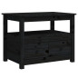 Table basse Noir 71x49x55 cm Bois massif de pin