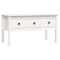 Table basse Blanc 102x49x55 cm Bois massif de pin